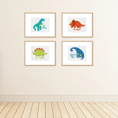 Big Dot Of Happiness Roar Dinosaur - Unframed Dino Trex Nursery And Kids Room Linen Paper Wall Art - Set Of 4 - Artisms - 8 X 10 Inches 2 Big Dot Of Happiness Roar Dinosaur - Unframed Dino Trex Nursery And Kids Room Linen Paper Wall Art - Set Of 4 - Artisms - 8 X 10 Inches - Image 2