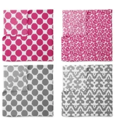 Bacati - Ikat Dots Leopard Pink Grey Girls 10 Pc Crib Set With 2 Crib Fitted Sheets 4 Muslin Swaddling Blankets -Roommates Nursery Outlet Store GUEST cfd0064b f7cc 410e 87df 41e8bb493422 1