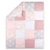 The Peanutshell Meadow Baby Crib Bedding Set - Pink Floral - 3pc