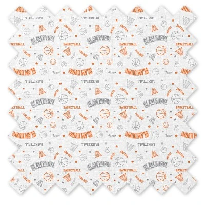Bacati - Boys Basketball Muslin Orange Gray 10 Pc Crib Bedding Set With 4 Swaddling Blankets 8 Bacati - Boys Basketball Muslin Orange Gray 10 Pc Crib Bedding Set With 4 Swaddling Blankets - Image 8