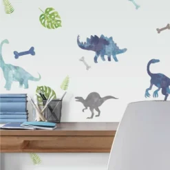 RoomMates Watercolor Dinosaur Peel And Stick Wall Decal