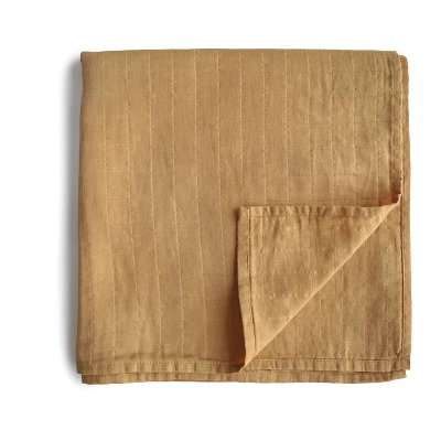 Mushie Muslin Swaddle Blanket Organic Cotton 6 Mushie Muslin Swaddle Blanket Organic Cotton - Image 6