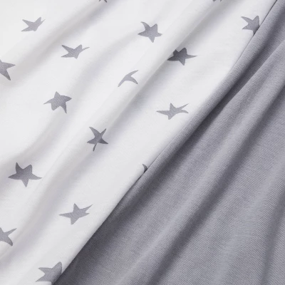 Fitted Jersey Crib Sheet - Gray & Scatter Star - Cloud Island™ 2pk 1 Fitted Jersey Crib Sheet - Gray & Scatter Star - Cloud Island™ 2pk