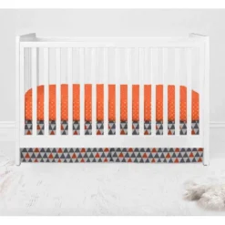 Bacati - Playful Fox Orange Gray 6 Pc Crib Bedding Set With Long Rail Guard Cover -Roommates Nursery Outlet Store GUEST d2d9b358 21ed 4efd 96aa 7d193edd385d 1