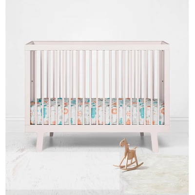 Bacati - Jungle Safari Boys Aqua/Orange 100 Percent Cotton Muslin Universal Baby US Standard Crib Or Toddler Bed Fitted Sheet 3 Bacati - Jungle Safari Boys Aqua/Orange 100 Percent Cotton Muslin Universal Baby US Standard Crib Or Toddler Bed Fitted Sheet - Image 3