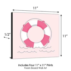 Big Dot Of Happiness Ahoy - Nautical Girl - Kids Room, Nursery Decor And Home Decor - 11 X 11 Inches Kids Wall Art - Set Of 4 Prints -Roommates Nursery Outlet Store GUEST d3f994f2 7add 4344 8c59 6d61a52c04e5