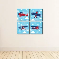 Big Dot Of Happiness Taking Flight - Airplane - Vintage Plane Kids Home Decor - 11 X 11 Inches Nursery Wall Art - Set Of 4 Prints For Baby's Room -Roommates Nursery Outlet Store GUEST d5e3af87 4e13 4e20 a45b 0aa0f3ddcdd7