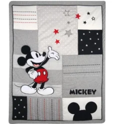 Lambs & Ivy Disney Baby Magical Mickey Mouse 3-Piece Crib Bedding Set - Gray