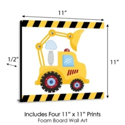 Big Dot Of Happiness Construction Truck - Kids Room, Nursery Decor And Home Decor - 11 X 11 Inches Nursery Wall Art - Set Of 4 Prints For Baby's Room -Roommates Nursery Outlet Store GUEST dbdb062f 5c77 42e3 ade9 3a0de6f37c38