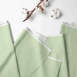 Bacati - Solid Light Green 100 Percent Cotton Universal Baby US Standard Crib Or Toddler Bed Fitted Sheet