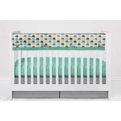 Bacati - Elephants Mint/Yellow/Gray 6 Pc Crib Bedding Set With Long Rail Guard Cover 13 Bacati - Elephants Mint/Yellow/Gray 6 Pc Crib Bedding Set With Long Rail Guard Cover -Roommates Nursery Outlet Store GUEST dcdcdbe5 7147 4291 a016 2adf35801d24