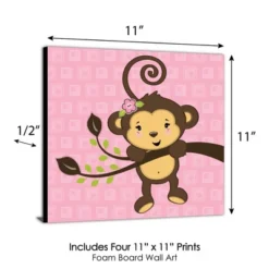 Big Dot Of Happiness Pink Monkey Girl - Kids Room, Nursery Decor And Home Decor - 11 X 11 Inches Nursery Wall Art - Set Of 4 Prints For Baby's Room 10 Big Dot Of Happiness Pink Monkey Girl - Kids Room, Nursery Decor And Home Decor - 11 X 11 Inches Nursery Wall Art - Set Of 4 Prints For Baby's Room -Roommates Nursery Outlet Store GUEST e02fc79c 0603 4bc1 877e 0b77672376cc
