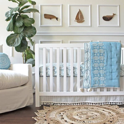 Crane Baby Quilted Baby Reversible Blanket - Caspian Chambray 6 Crane Baby Quilted Baby Reversible Blanket - Caspian Chambray - Image 6