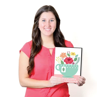 Big Dot Of Happiness Floral Let's Par-Tea - Garden Tea Party Nursery Wall Art And Kids Room Decor - 7.5 X 10 Inches - Set Of 3 Prints 4 Big Dot Of Happiness Floral Let's Par-Tea - Garden Tea Party Nursery Wall Art And Kids Room Decor - 7.5 X 10 Inches - Set Of 3 Prints - Image 4