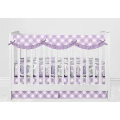 Bacati - Watercolor Floral Purple Gray 10 Pc Girls Crib Bedding Set With Long Rail Guard Cover -Roommates Nursery Outlet Store GUEST e3f56d40 ddc9 4138 9a16 c11db1e279db