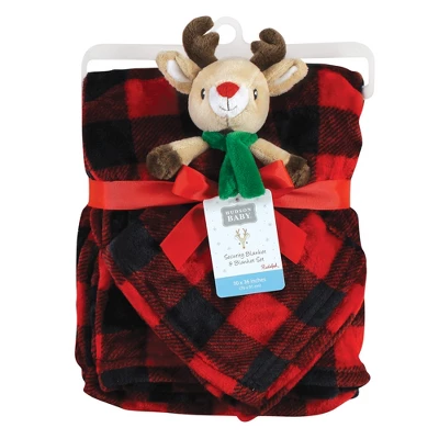 Hudson Baby Unisex Baby Plush Blanket With Security Blanket, Rudolph, One Size 1 Hudson Baby Unisex Baby Plush Blanket With Security Blanket, Rudolph, One Size