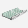 Bacati - Ikat Zigzag Mint Dots Muslin Changing Pad Cover