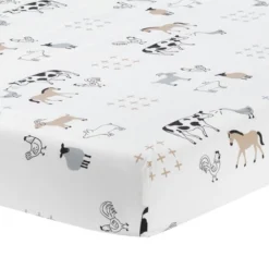 Lambs & Ivy Baby Farm Animals 5-Piece White/Taupe Baby Crib Bedding Set -Roommates Nursery Outlet Store GUEST e6ab661d fffc 48b7 8e9a f394420f6334