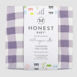 Honest Baby Organic Cotton Changing Pad Cover - Painted Buffalo Check Purple -Roommates Nursery Outlet Store GUEST e6b364fc 968d 4d9b afeb 0bdae5b0e5c8