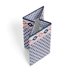 Bacati - Emma Kilim Coral/Mint/Navy Collapsible Laundry Hamper