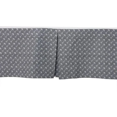 Bacati - Arrows Gray Crib/Toddler Ruffles/skirt 2 Bacati - Arrows Gray Crib/Toddler Ruffles/skirt - Image 2