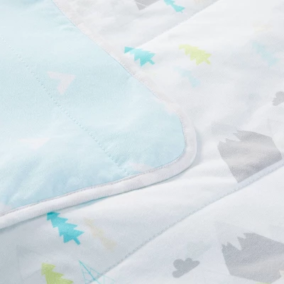 Jersey Knit Reversible Blanket Adventure Awaits - Cloud Island™ - Light Blue 2 Jersey Knit Reversible Blanket Adventure Awaits - Cloud Island™ - Light Blue - Image 2