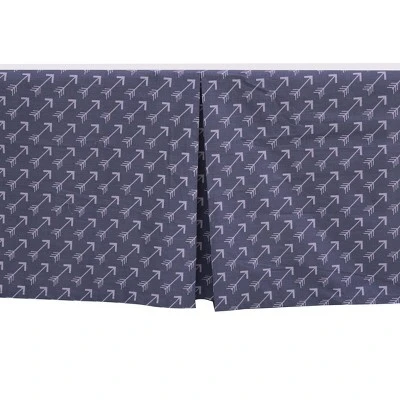 Bacati - Woodlands Gray Arrows Neutral Cotton Crib/Toddler Crib Skirt 2 Bacati - Woodlands Gray Arrows Neutral Cotton Crib/Toddler Crib Skirt - Image 2