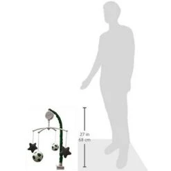 Bacati - Soccer Green/Grey Musical Mobile