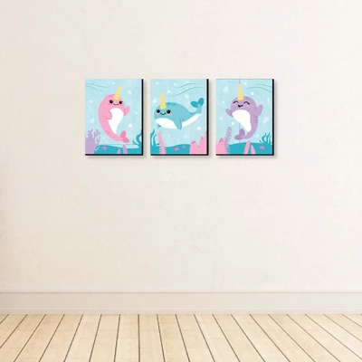 Big Dot Of Happiness Narwhal Girl - Under The Sea Nursery Wall Art And Kids Room Decorations - Gift Ideas - 7.5 X 10 Inches - Set Of 3 Prints 2 Big Dot Of Happiness Narwhal Girl - Under The Sea Nursery Wall Art And Kids Room Decorations - Gift Ideas - 7.5 X 10 Inches - Set Of 3 Prints - Image 2