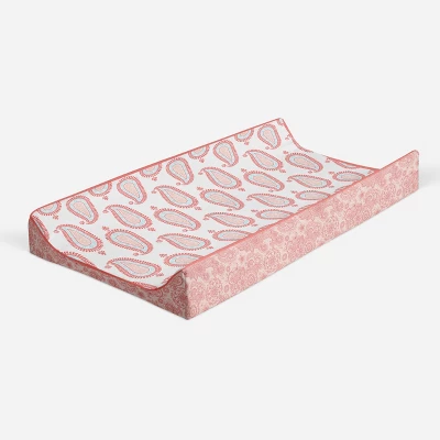 Bacati - Sophia Paisley Aqua/Coral Paisley Changing Pad Cover 6 Bacati - Sophia Paisley Aqua/Coral Paisley Changing Pad Cover - Image 6
