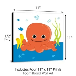 Big Dot Of Happiness Under The Sea Critters - Kids Home Decor - 11 X 11 Inches Nursery Wall Art - Set Of 4 Prints For Baby's Room -Roommates Nursery Outlet Store GUEST f0fc5d49 f723 4f26 92f7 62f78dadf36d