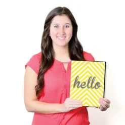 Big Dot Of Happiness Hello Little One - Yellow And Gray - Baby Girl Or Boy Nursery Wall Art & Kids Room Decor - 7.5 X 10 Inches - Set Of 3 Prints -Roommates Nursery Outlet Store GUEST f29e09d5 dc93 4a63 87f9 ccf407e41d92