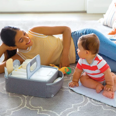 Munchkin Portable Diaper Caddy Organizer - Gray 3 Munchkin Portable Diaper Caddy Organizer - Gray - Image 3