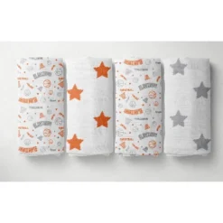 Bacati - Boys Basketball Muslin Orange Gray 8 Pc Crib Bedding Set With Long Rail Guard Cover -Roommates Nursery Outlet Store GUEST f451b1bf ed19 44d9 a8c5 743ee4be98c3