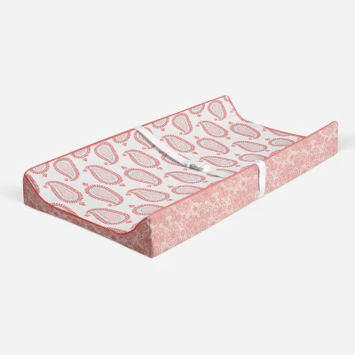 Bacati - Sophia Paisley Aqua/Coral Paisley Changing Pad Cover 1 Bacati - Sophia Paisley Aqua/Coral Paisley Changing Pad Cover