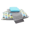 Bacati - Elephants Aqua Lime Gray 3 Pc Toddler Bed Sheet Set