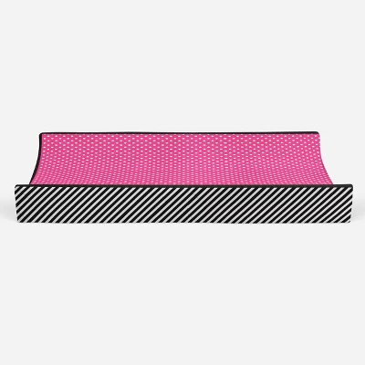 Bacati - Love Black/Fuschia Pin Dots Changing Pad Cover 4 Bacati - Love Black/Fuschia Pin Dots Changing Pad Cover - Image 4