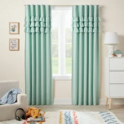 Ruffle Blackout Kids' Curtain Panel - Pillowfort™