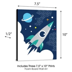 Big Dot Of Happiness Blast Off To Outer Space - Rocket Ship Nursery Wall Art & Kids Room Decorations - Gift Ideas - 7.5 X 10 Inches - Set Of 3 Prints -Roommates Nursery Outlet Store GUEST fe7b719d a01f 48a3 81bf 456db58b45b5