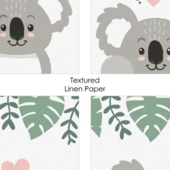 Big Dot Of Happiness Koala Cutie - Unframed Bear Nursery Wall Art And Kids Room Decor Linen Paper Wall Art - Set Of 4 - Artisms - 8 X 10 Inches -Roommates Nursery Outlet Store GUEST fef8b684 e91f 4956 93e4 100dcbadf157