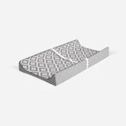 Bacati - Love Gray/White Warp Stripes Changing Pad Cover